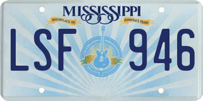 MS license plate LSF946