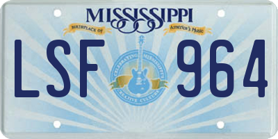 MS license plate LSF964