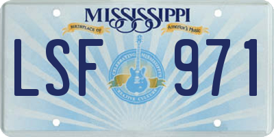 MS license plate LSF971