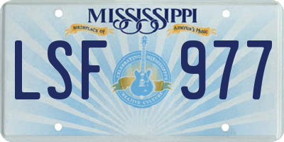MS license plate LSF977