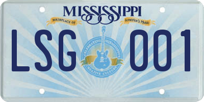 MS license plate LSG001