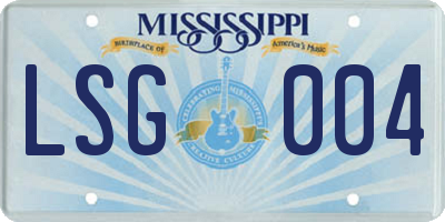 MS license plate LSG004