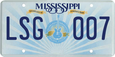 MS license plate LSG007