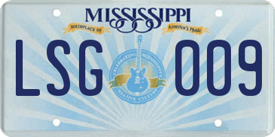 MS license plate LSG009