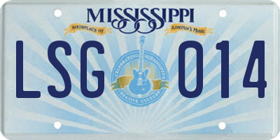 MS license plate LSG014