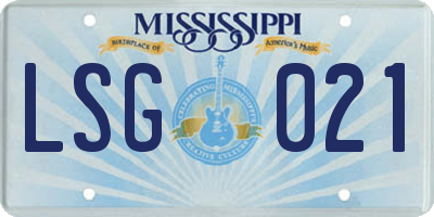 MS license plate LSG021