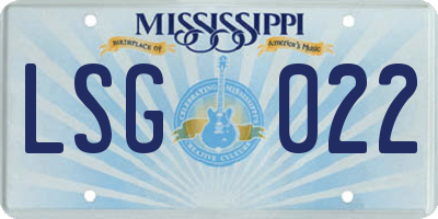MS license plate LSG022