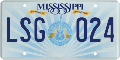 MS license plate LSG024
