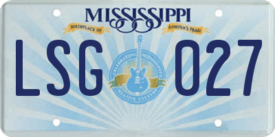 MS license plate LSG027