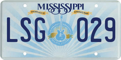 MS license plate LSG029