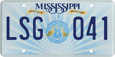 MS license plate LSG041