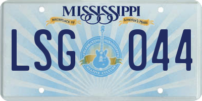 MS license plate LSG044