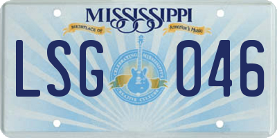 MS license plate LSG046
