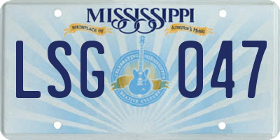 MS license plate LSG047