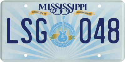 MS license plate LSG048