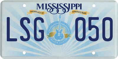 MS license plate LSG050