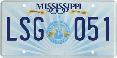 MS license plate LSG051