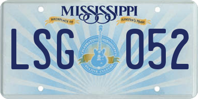 MS license plate LSG052