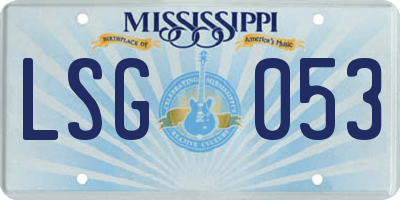 MS license plate LSG053