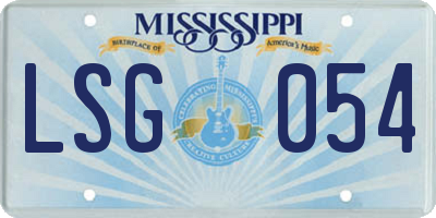 MS license plate LSG054