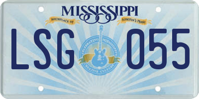 MS license plate LSG055