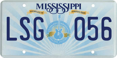 MS license plate LSG056