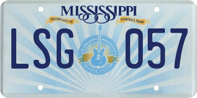 MS license plate LSG057