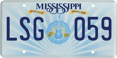 MS license plate LSG059