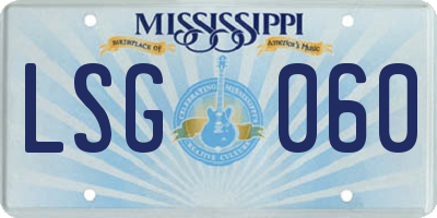 MS license plate LSG060