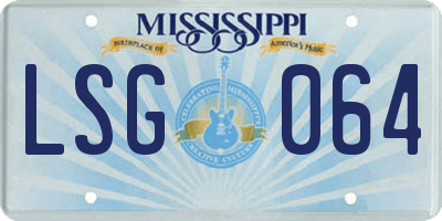 MS license plate LSG064