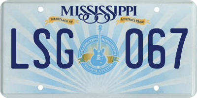 MS license plate LSG067