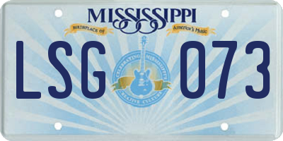 MS license plate LSG073