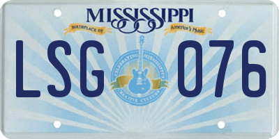 MS license plate LSG076