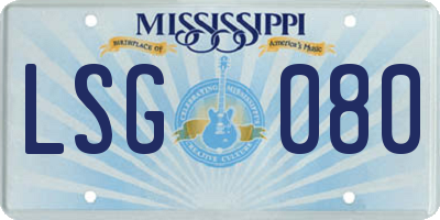MS license plate LSG080