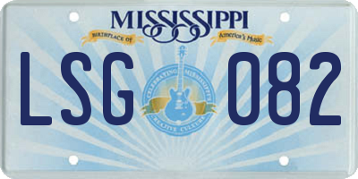 MS license plate LSG082