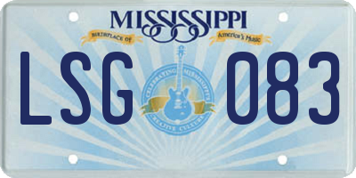 MS license plate LSG083