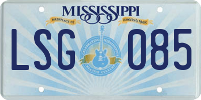 MS license plate LSG085