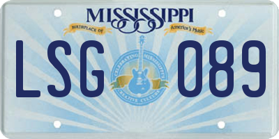 MS license plate LSG089