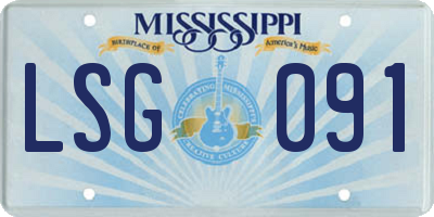MS license plate LSG091