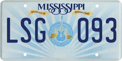 MS license plate LSG093