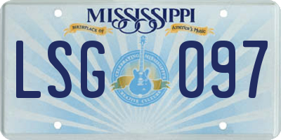 MS license plate LSG097