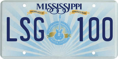MS license plate LSG100