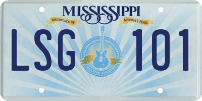 MS license plate LSG101