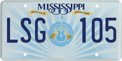 MS license plate LSG105