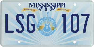 MS license plate LSG107