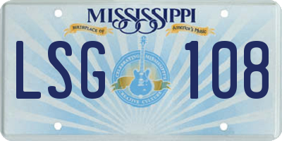 MS license plate LSG108