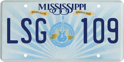 MS license plate LSG109