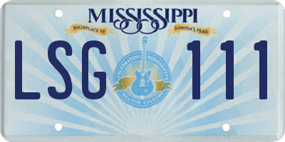 MS license plate LSG111
