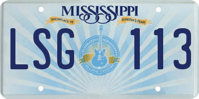 MS license plate LSG113