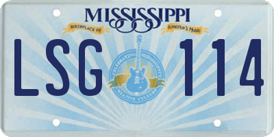 MS license plate LSG114
